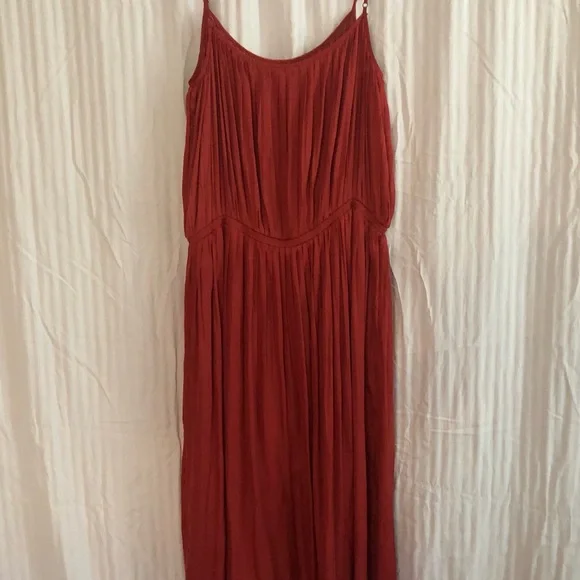 GAP Red/Rust Midi Sundress Spaghetti Strap Sleeveless - Picture 2 of 6